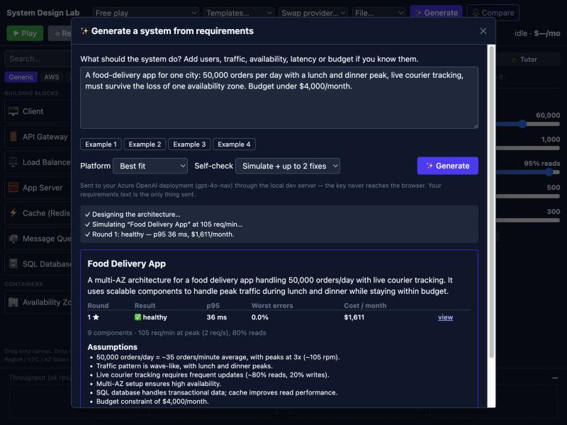 AI-generated food delivery design that the simulation judged healthy